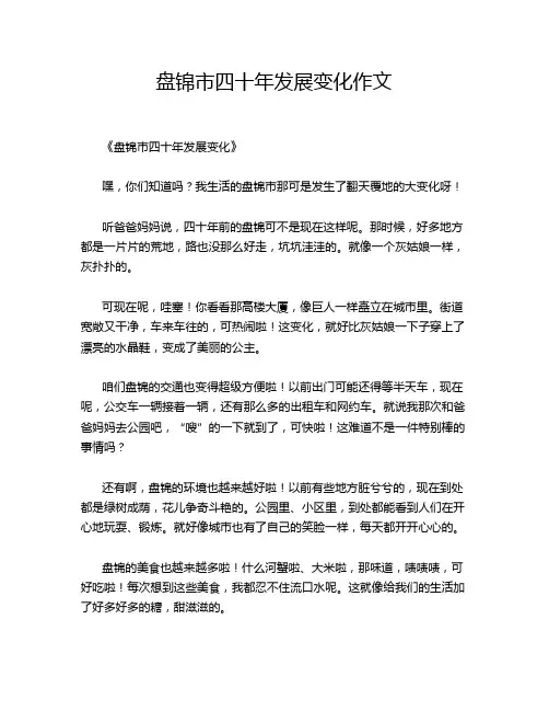 盘锦市四十年发展变化作文