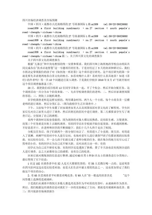 四川的调查报告