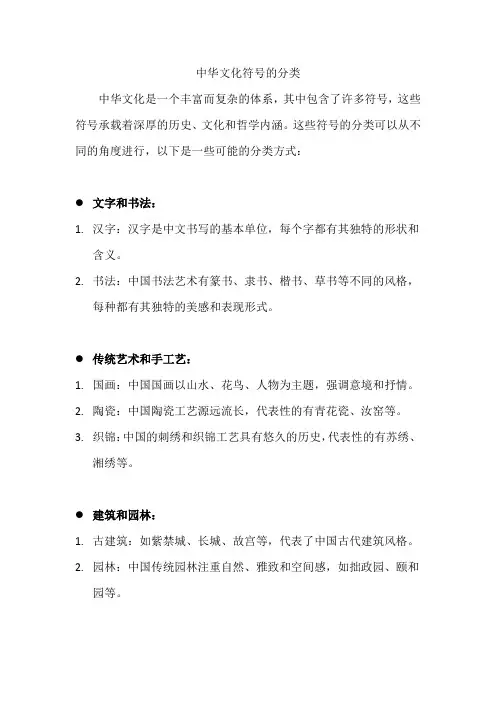 中华文化符号的分类