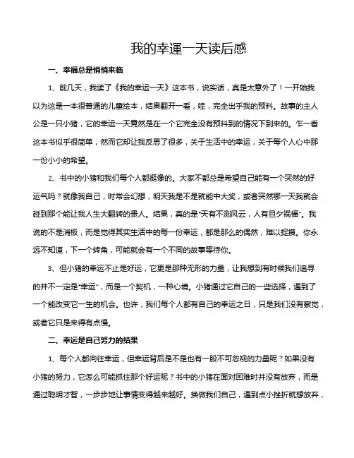 我的幸运一天读后感