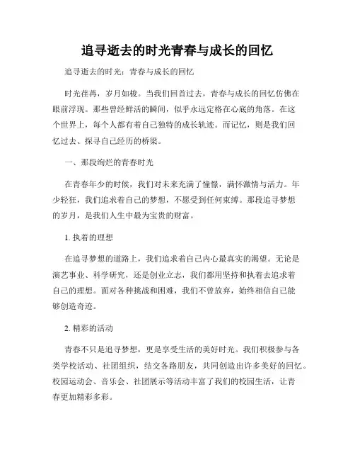 追寻逝去的时光青春与成长的回忆
