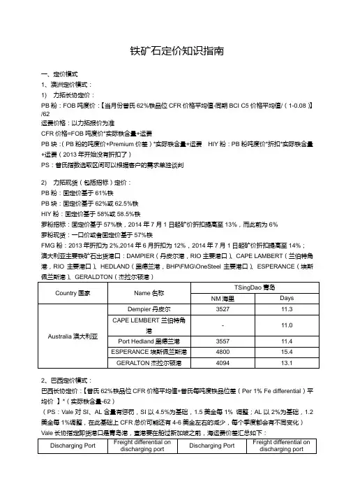 铁矿石定价知识指南