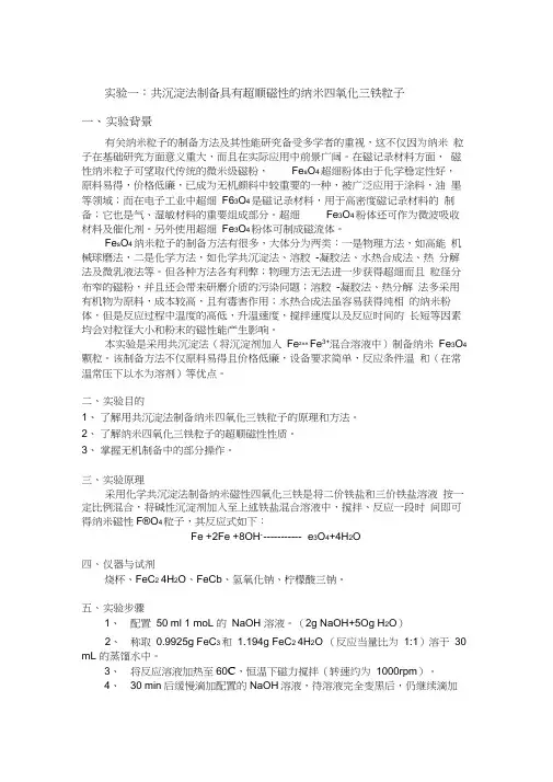 四氧化三铁制备化学实验