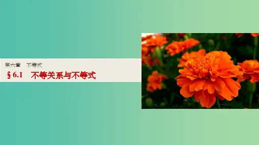 高考数学一轮复习 第六章 不等式 6.1 不等关系与不等式课件