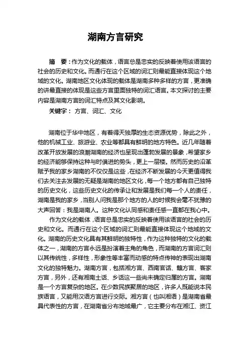 湖南汉语方言研究