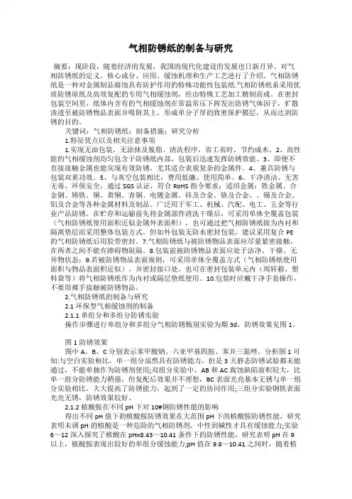  气相防锈纸的制备与研究