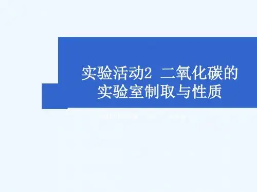 化学人教版九年级上册实验活动2 二氧化碳的制取与性质