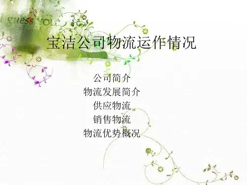 宝洁公司物流运作情况
