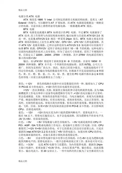 (整理)电源分类ATX电源