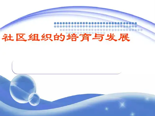 社区组织的培育与发展