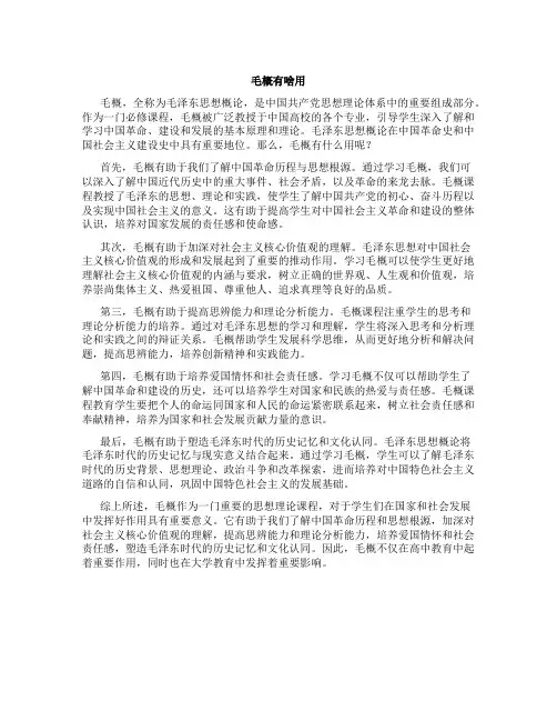 毛概有啥用