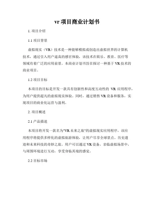 vr项目商业计划书
