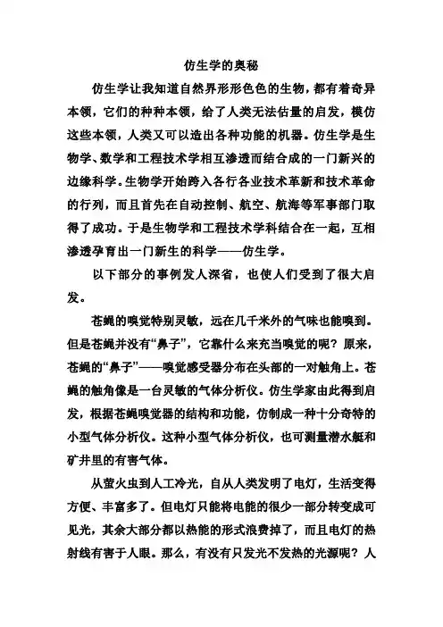 仿生学的奥秘(1)