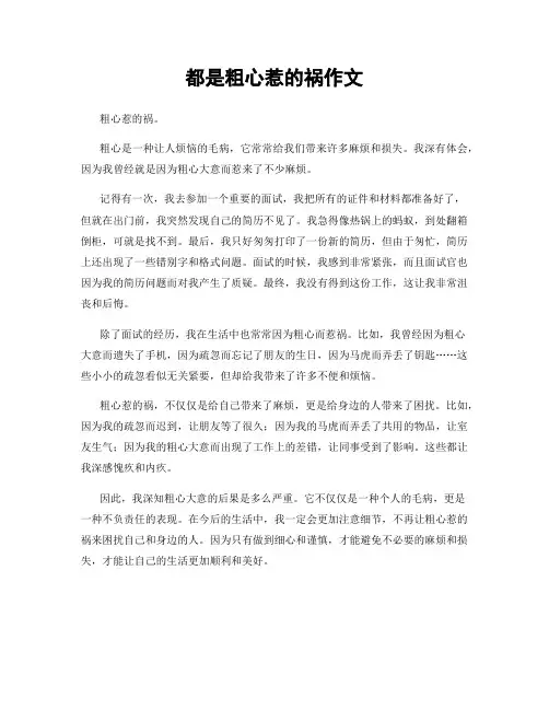 都是粗心惹的祸作文