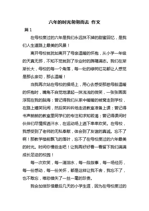 六年的时光匆匆而去 作文