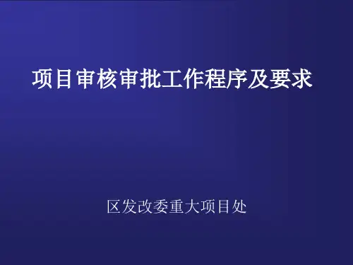 项目审核审批工作程序及要求