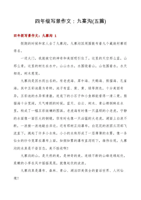 四年级写景作文：九寨沟(五篇)