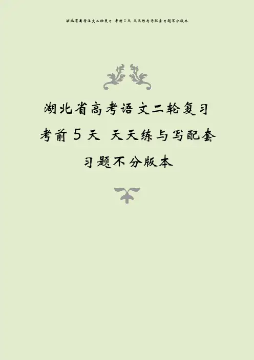 湖北省高考语文二轮复习 考前5天 天天练与写配套习题不分版本