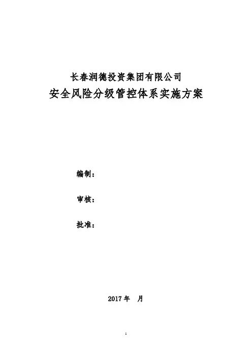 集团风险分级管控体系实施方案