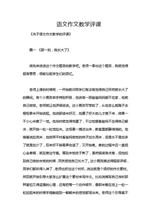 语文作文教学评课