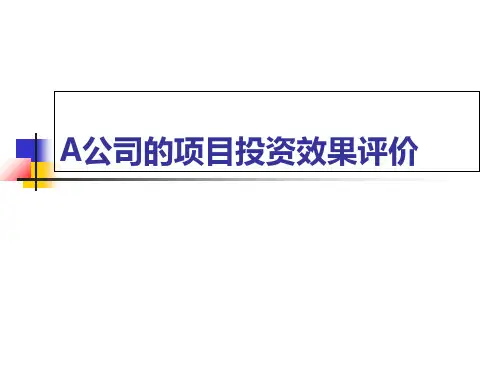 A公司的项目投资效果评价(PPT 46张)