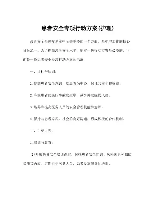 患者安全专项行动方案(护理)