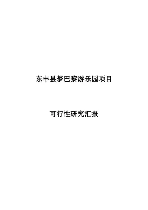 东丰市梦巴黎游乐园建设项目可行研究报告