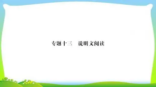 初中语文中考总复习说明文阅读完美版