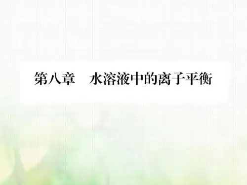 广东省惠东县高考化学一轮复习第八章水溶液中的离子平