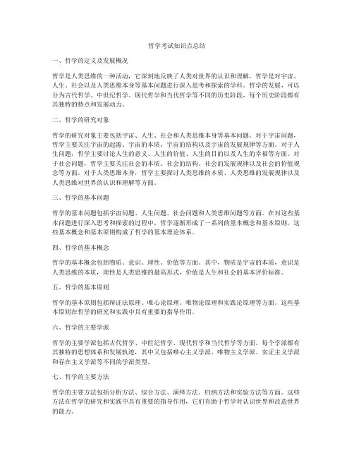哲学考试知识点总结