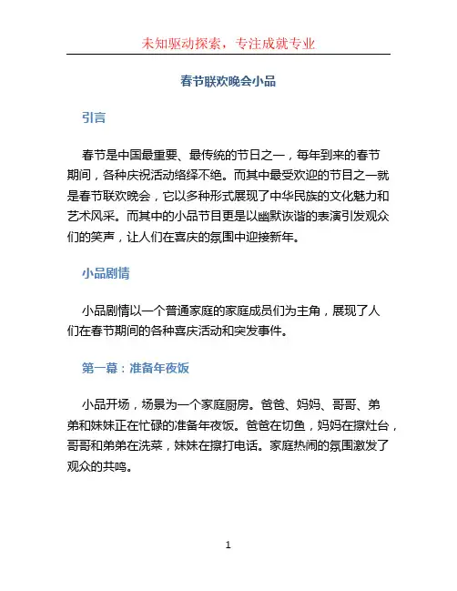 春节联欢晚会小品