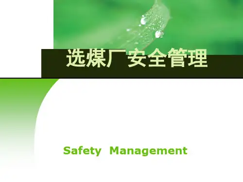 选煤厂安全管理PPT课件