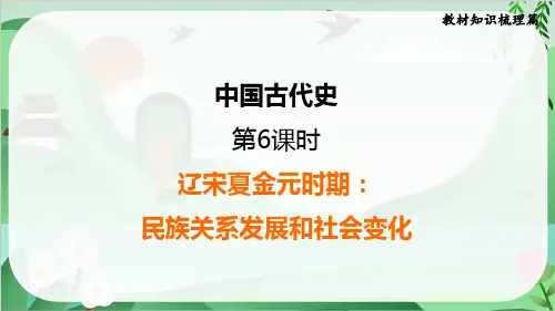 2025年中考历史总复习考点梳理第6课时辽宋夏金元时期：民族关系发展和社会变化