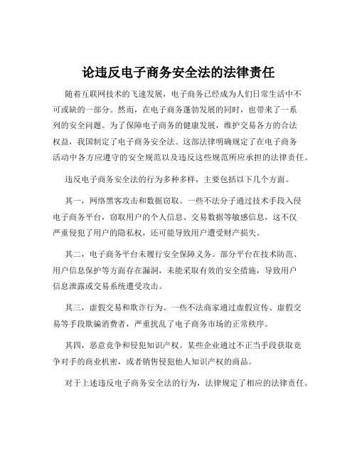 论违反电子商务安全法的法律责任