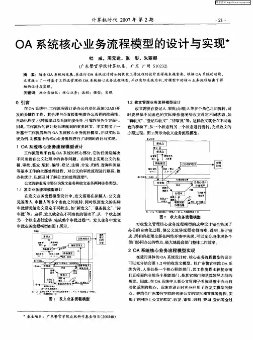 OA系统核心业务流程模型的设计与实现