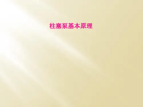 柱塞泵基本原理
