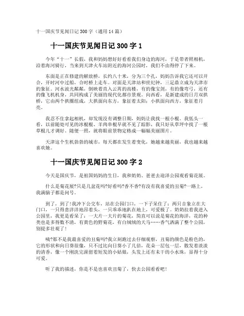 十一国庆节见闻日记300字