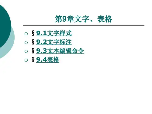文字表格