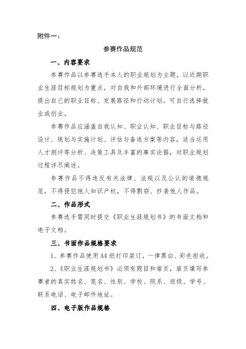 参赛作品规范