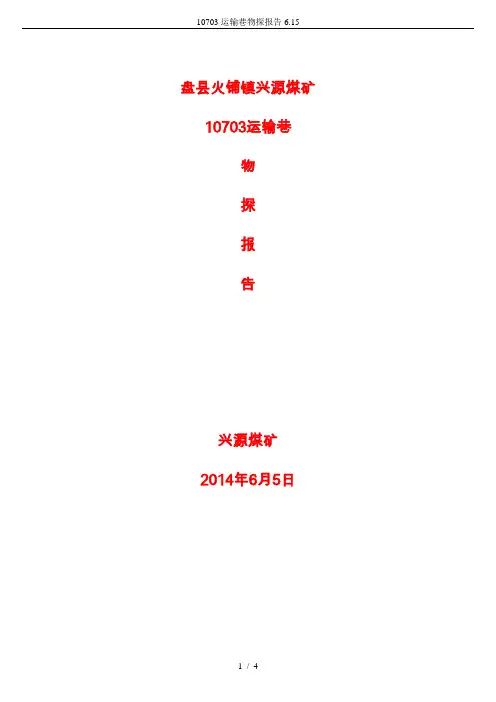10703运输巷物探报告6.15