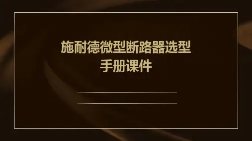 施耐德微型断路器选型手册课件