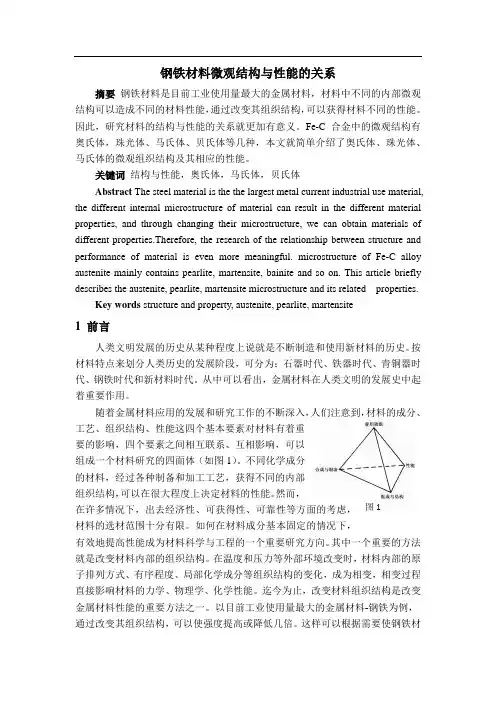 钢铁材料微观结构与性能的关系