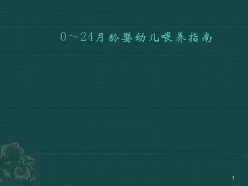 0~24月龄婴幼儿喂养指南ppt课件