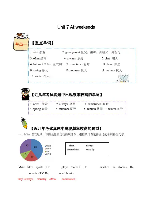 (单元知识考点+历年考试高频题)译林版五年级上册Unit7Atweekends