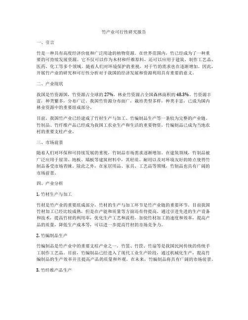 竹产业可行性研究报告