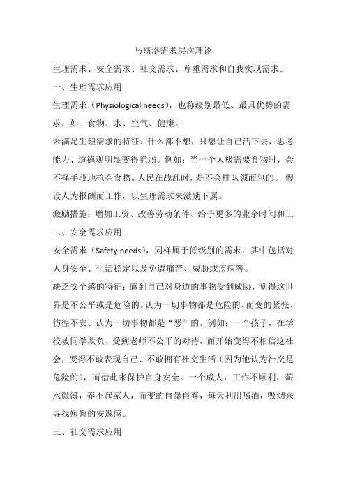 马斯洛需求层次理论