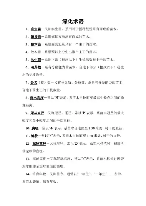 绿化术语