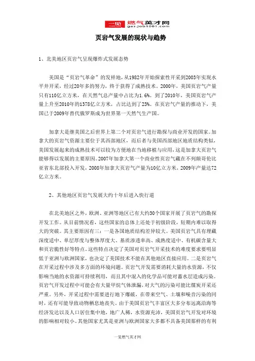 页岩气发展现状与未来