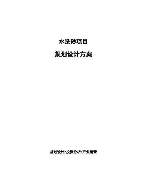 水洗砂项目规划设计方案