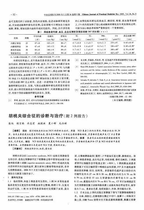 胡桃夹综合征的诊断与治疗(附2例报告)